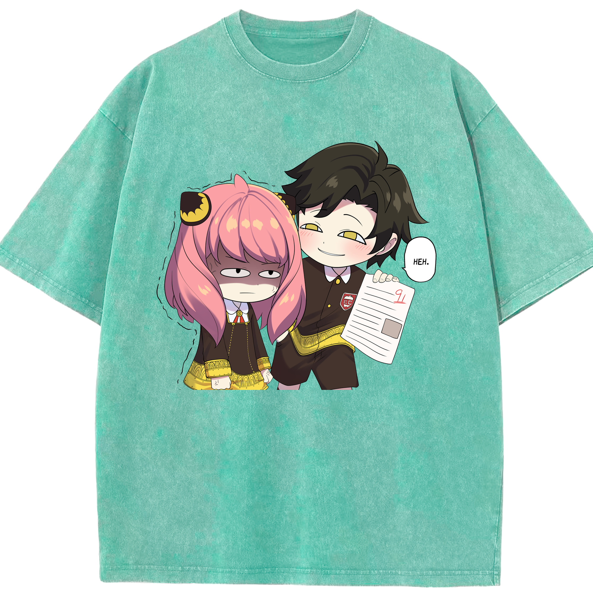 （画像用） SPY×FAMILY间谍家家酒 綿100% ヴィンテージ風 半袖Tシャツ（フロントプリント）
